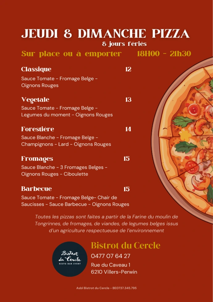 Carte des pizzas
